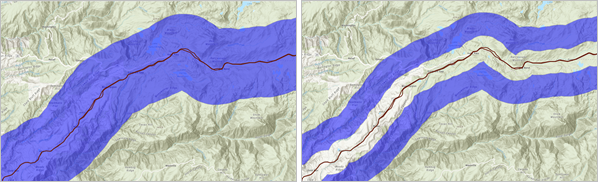 Buffers created using overlapping disks and distinct rings Buffers created using overlapping disks and distinct rings